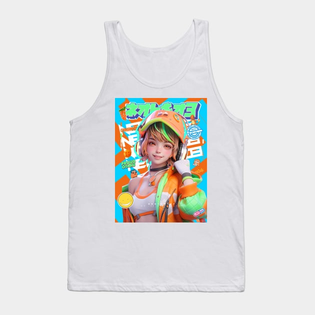 HEADPHONE GAL 6000 - NEOTOKIO3 100%ドPE / HAPPINESS | Anime Manga Cute Anime Lover Gift  | PROUD OTAKU Tank Top by PROUD OTAKU